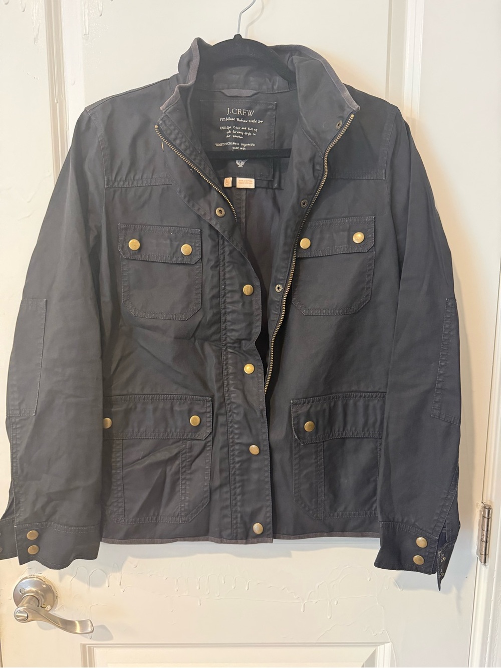 J. Crew Black Field Jacket with Brass Hardware